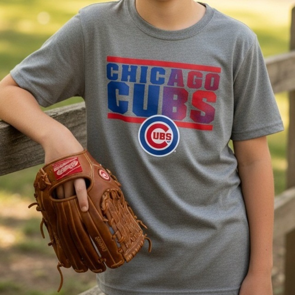 Chicago Cubs MLB T-Shirt Boys Mens Logo Graphic‎ Official XL 16/18